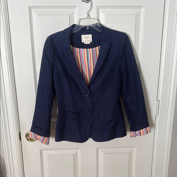 Kate Spade Blue Blazer with Striped Lining size 6 - Picture 1 of 4